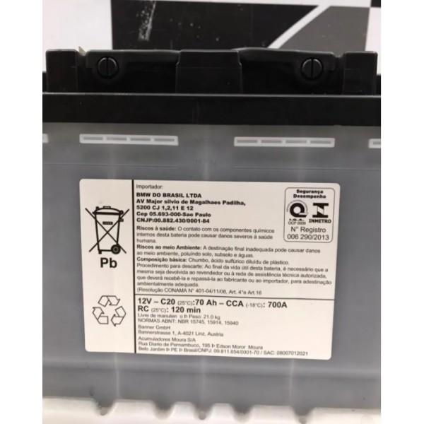 Bateria Original Mini Cooper 1.5 Twinpower 2019 70ah 6991365