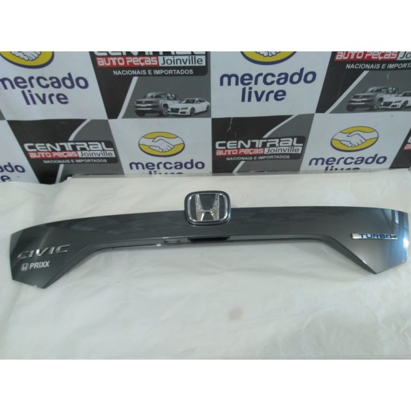 Aplique Moldura Tampa Traseira Honda Civic G10 Turbo 2018 Preto