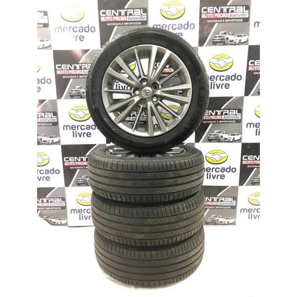 Jogo Roda Aro R16 C/ Pneu 205/55 Toyota Corolla 2016 2017  Prata