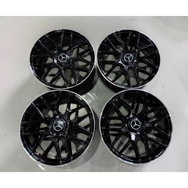 Jogo Roda Tala 8,5/9,5 Aro 20 Mercedes Amg Sem Bico Sensor Preto